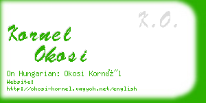 kornel okosi business card